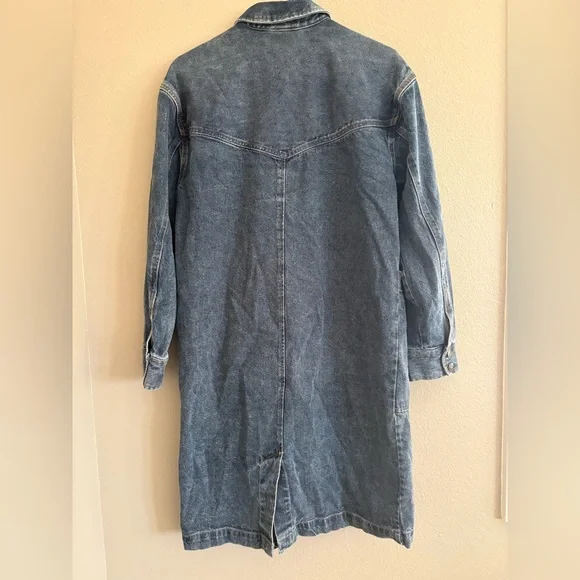 Stylish Blue Denim Longline Dress - Picture 2 of 3